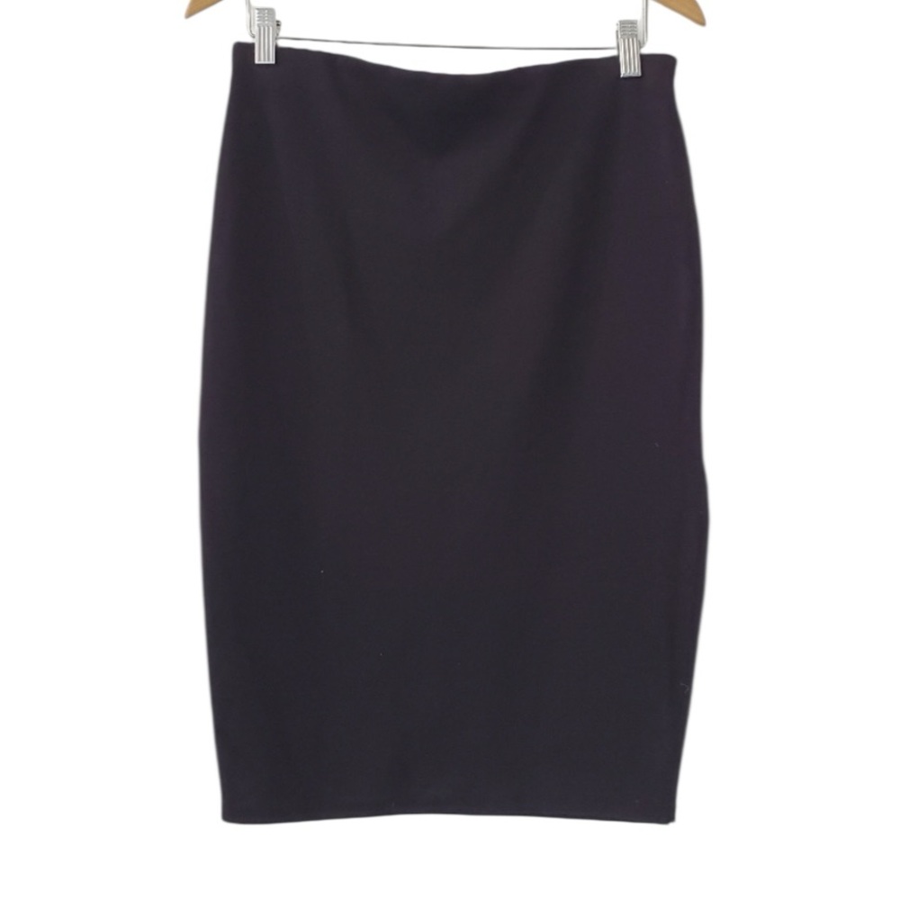 Free People Black Jersey Pencil Skirt Side Slit Size Large - Picture 5 of 8